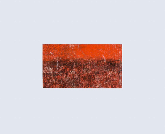 Sundown, Tarcoola, - acrylic on linen - image size 7.5 x 13.9cms.